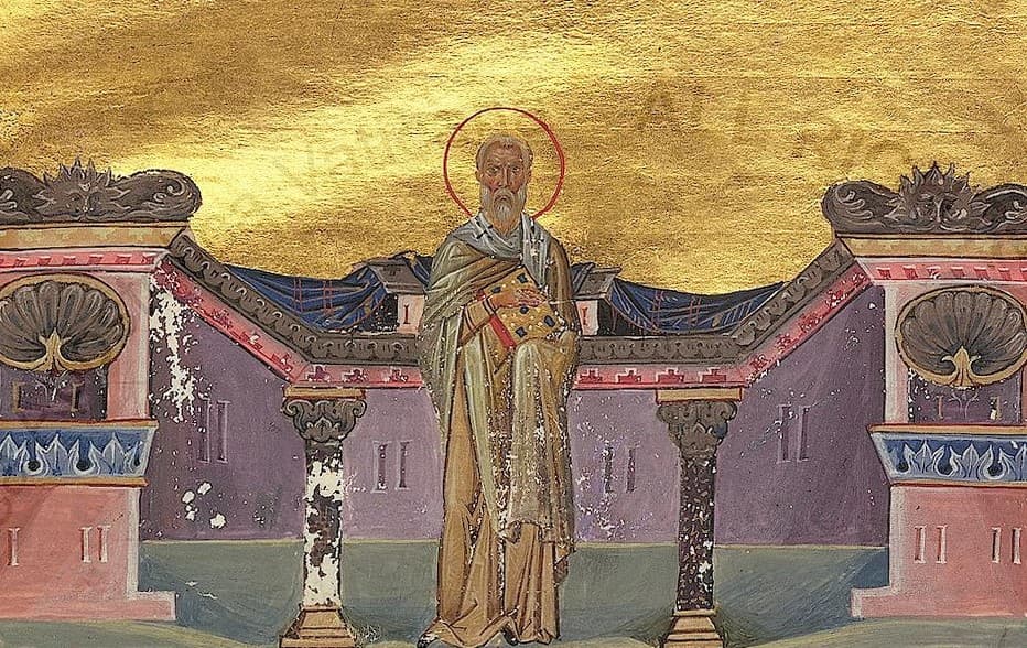Svätý hieromučeník Hierotej, Miniatúra menológiona Bazila II., 985, Vatikánska knižnica. Zdroj: wikimedia commons 