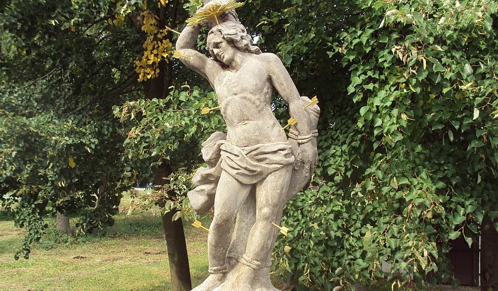 Socha svätého Sebastiána v Zákupoch. Zdroj: wikimedia commons