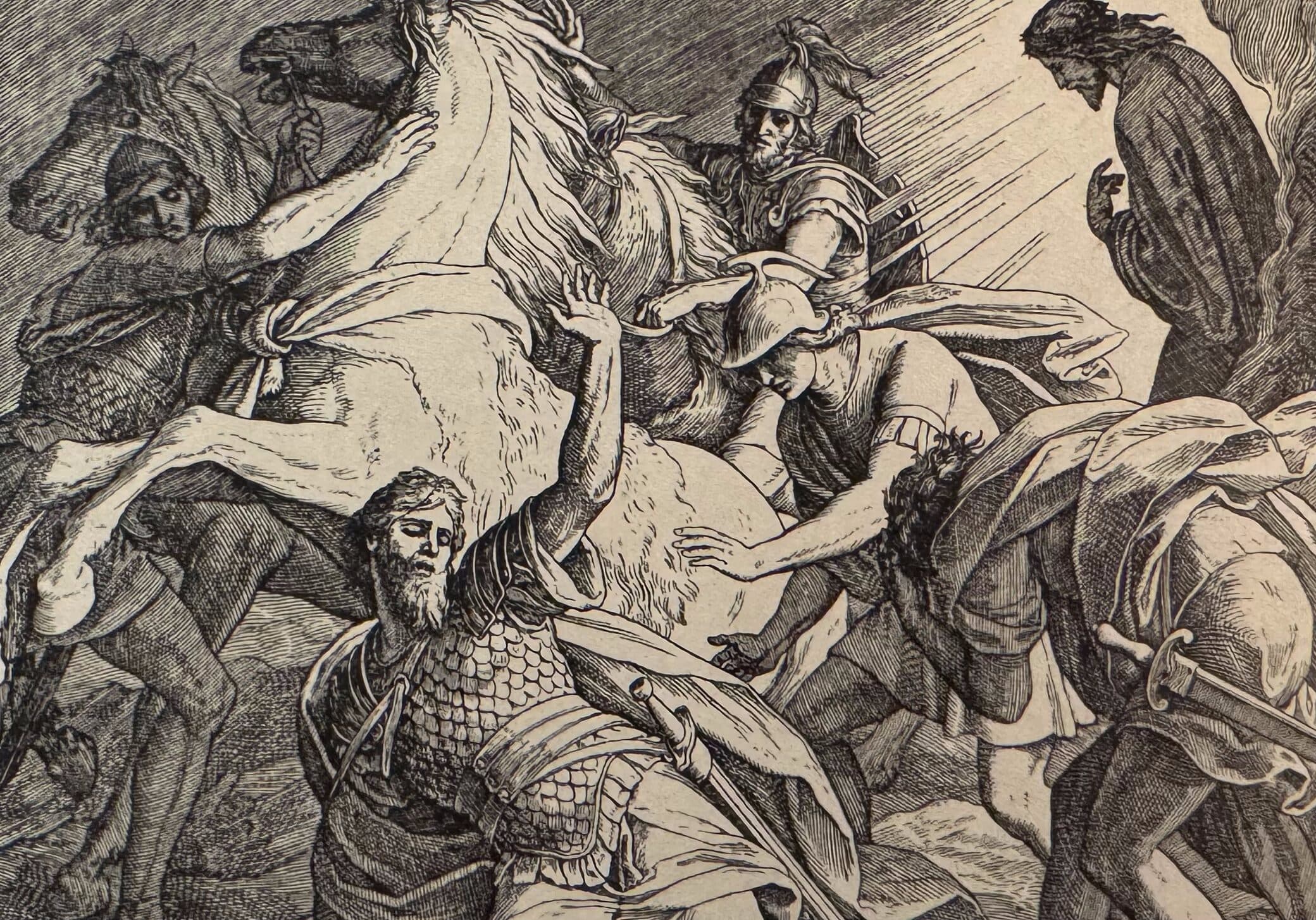 Obrátenie Šavla, knižná ilustrácia, 19. storočie. Zdroj: archív autora