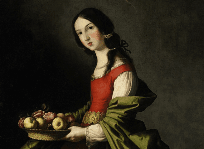 Francisco de Zurbarán: Svätá Dorota (1648). Zdroj: wikimedia commons