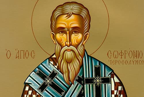 Svätý Sofronios, jeruzalemský patriarcha. Zdroj: byzantinela.com