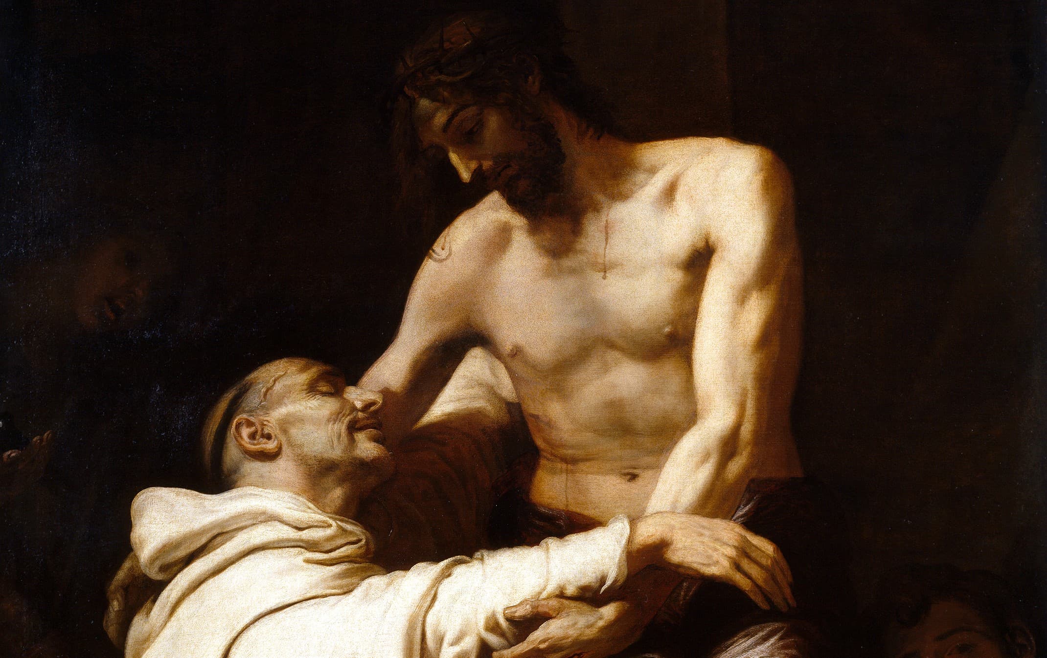 Kristus objíma svätého Bernarda, Francisco Ribalta, 1625-1627, zdroj: wikimedia commons