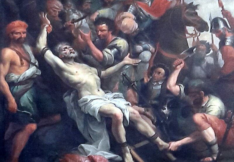 Martýrium svätého Emeráma, farský kostol v Spalte (18. storočie). Zdroj: wikimedia commons, CC BY-SA 4.0