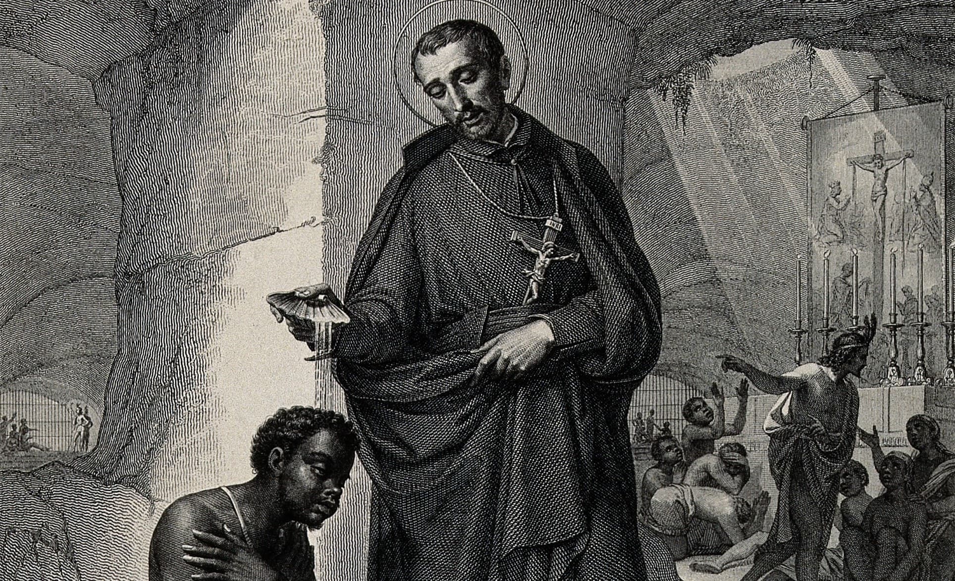 Svätý Peter Claver, Rytina J. Vitta podľa P. Gagliardiho. Zdroj: wikimedia commons, CC BY 4.0