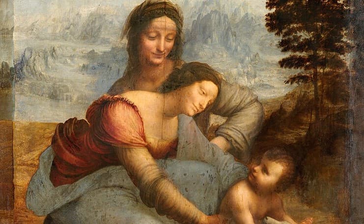 Leonardo da Vinci: Panna s dieťaťom a svätou Annou, detail. Zdroj: wikimedia commons