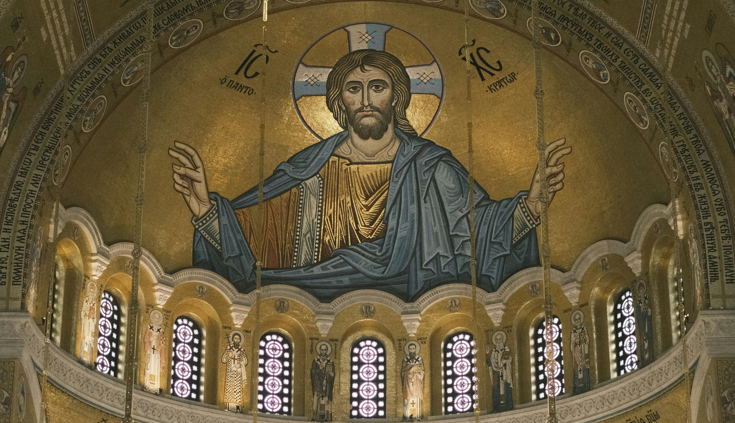 Mozaika Ježiša v apside ravennskej Baziliky svätého Apolinára v Classe, ilustračný obrázok. Zdroj: Pexels