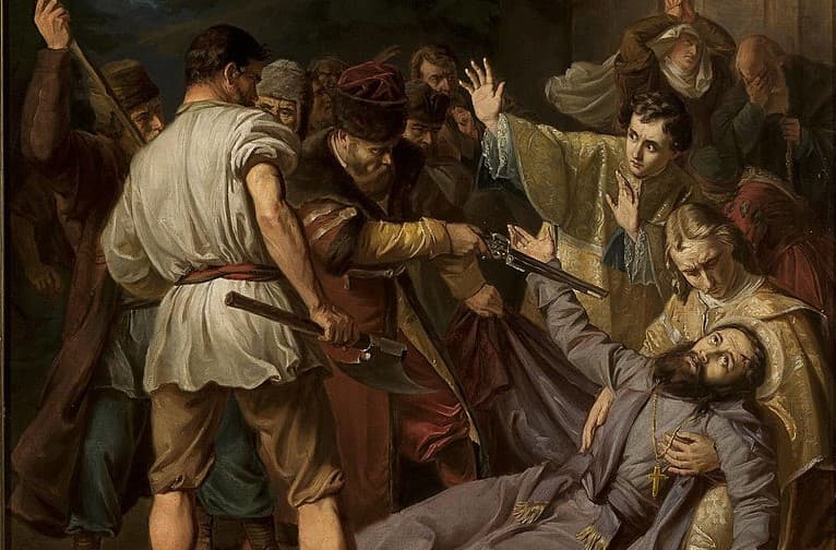 Józef Simmler: Martýrium Jozafáta Kuncieviča (asi 1861), Národné múzeum vo Varšave. Zdroj: wikimedia commons