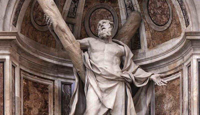 Svätý apoštol Andrej v Bazilike svätého Petra v Ríme. Zdroj: wikimedia commons