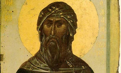 Ikona svätého Jána z Damasku, 14. storočie, Kláštor svätej Anny na hore Athos. Zdroj: wikimedia commons