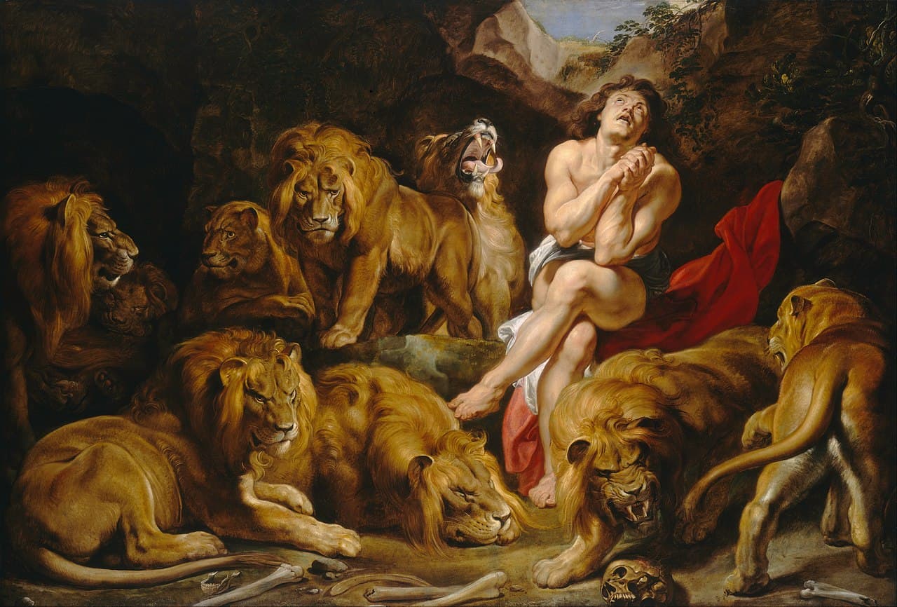 Peter Paul Rubens: Daniel v jame s levmi. Zdroj: wikimedia commons