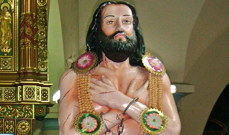 Socha svätého Lazára Devasahayama v Katedrále svätého Františka Xaverského v meste Nagercoil. Zdroj: wikimedia commons