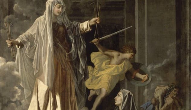 Svätá Františka Rímska vyprosuje koniec moru v Ríme. Zdroj: wikimedia commons