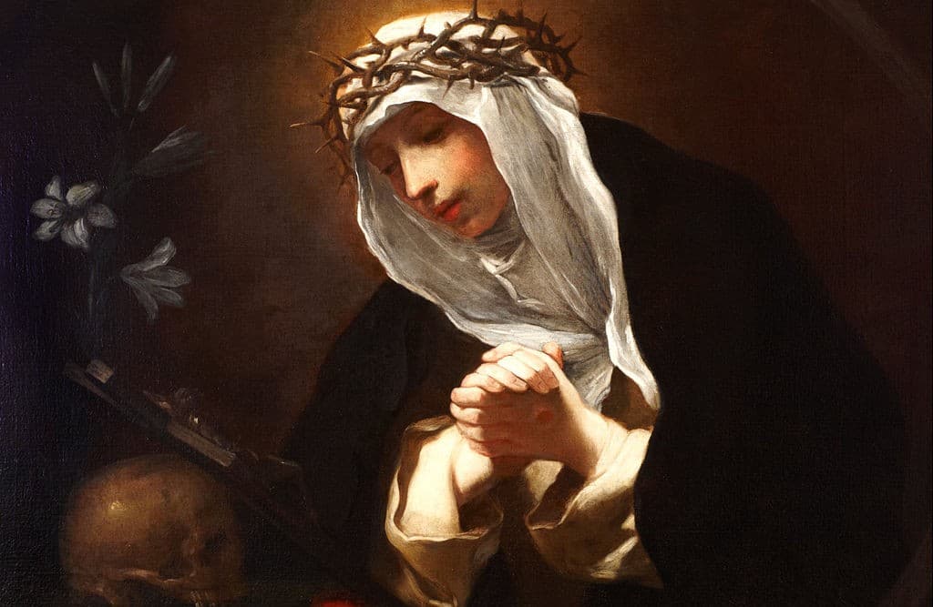 Baldassare Franceschini: Svätá Katarína Sienská, olej na plátne (17. storočie), Dulwich Picture Gallery Londýn. Zdroj: wikimedia commons