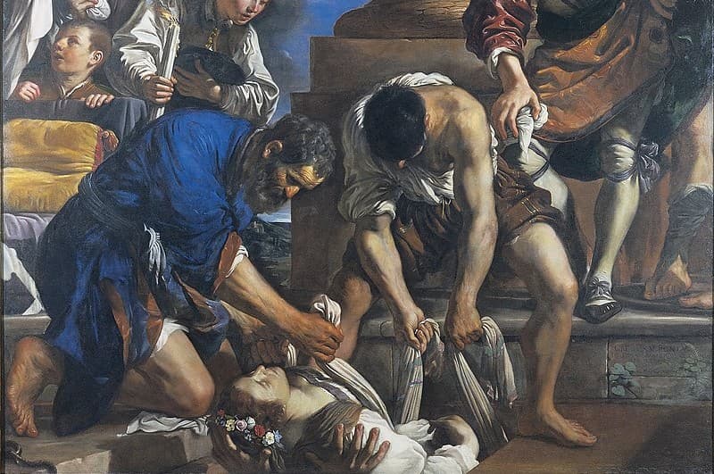 Guercino: Pohreb svätej Petronely (okolo 1621). Zdroj: wikimedia commons