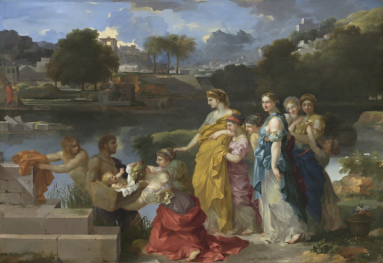 Sébastien Bourdon: Nájdenie Mojžiša (asi 1650), Národná galéria umenia. Zdroj: wikimedia commons