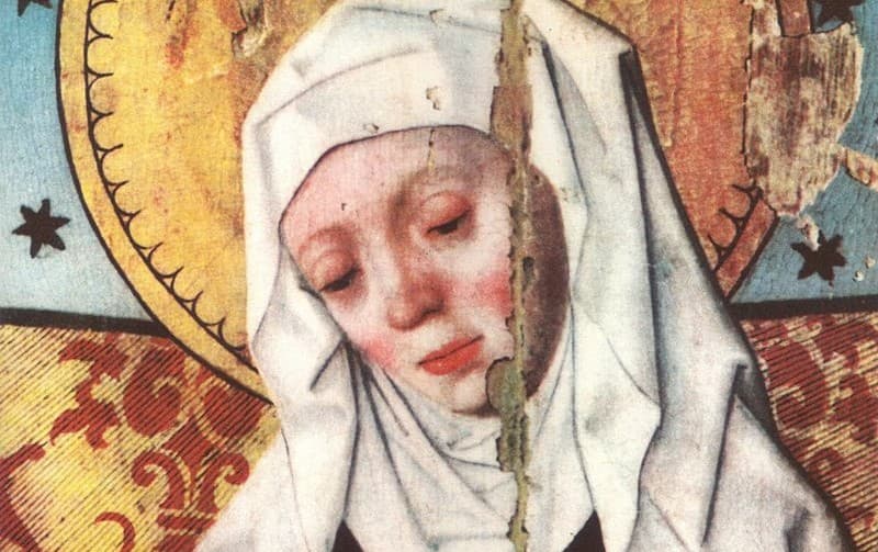 Zobrazenie svätej Brigity na oltári kostola vo švédskom Saleme (kraj Soedermanland). Zdroj: wikimedia commons