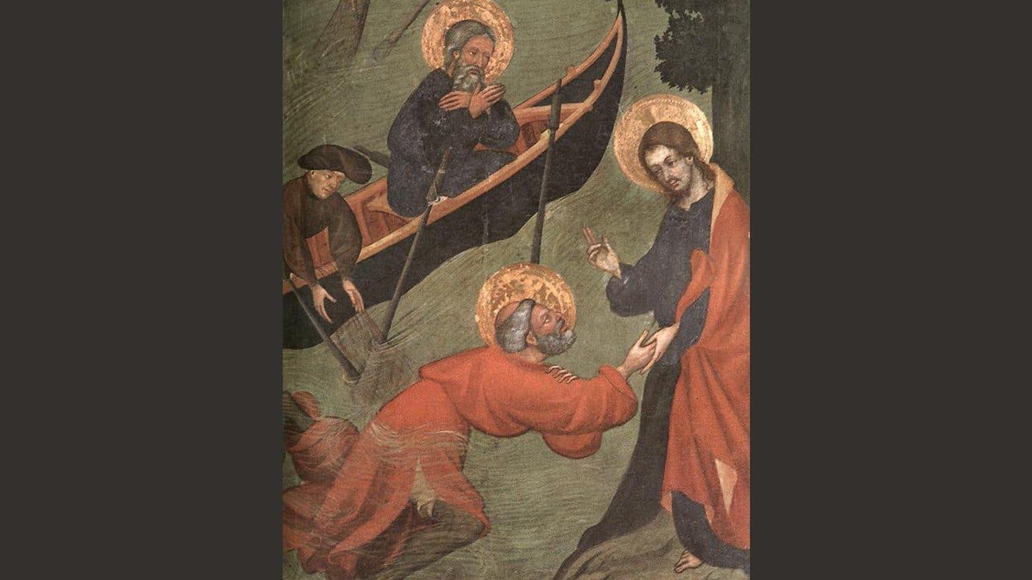 Luis Borassa: Ježiš zachrňuje Petra. Zdroj: Slovenská sekcia Vatican News